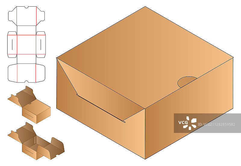 纸袋包装模切模板3D模型设计图片素材