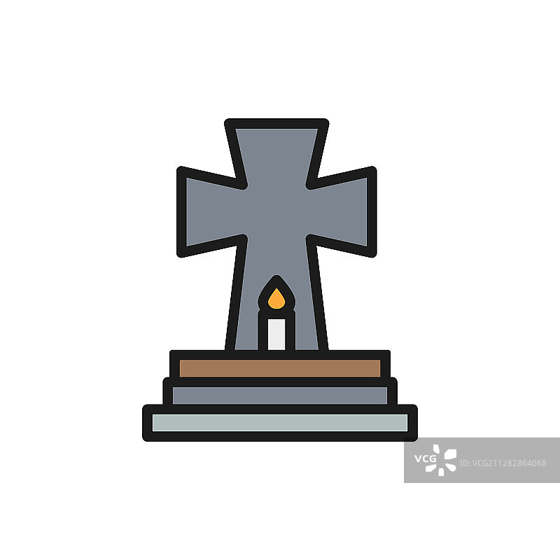 带蜡烛的墓碑图片素材