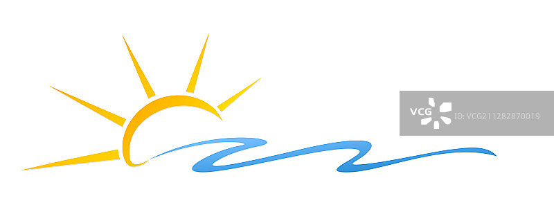 太阳和海洋符号图片素材