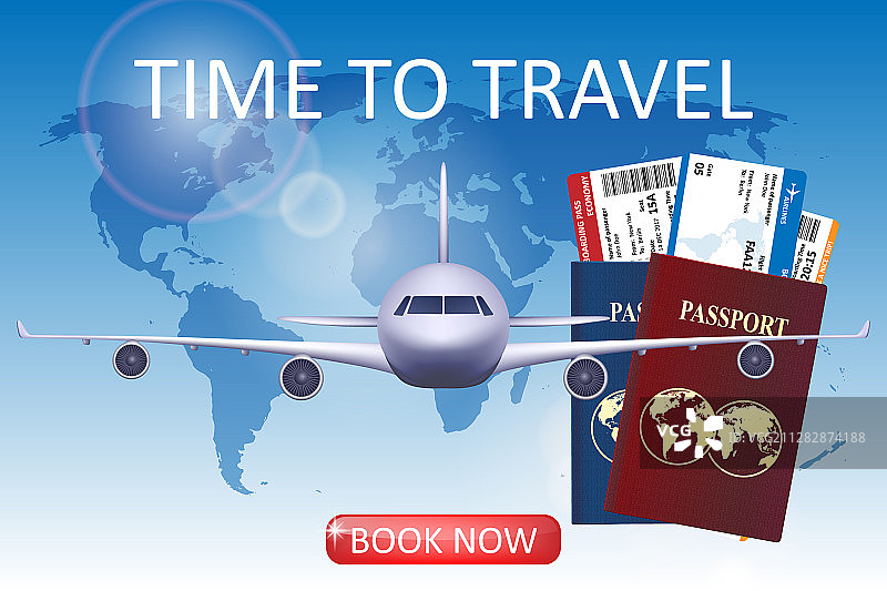 飞机航空旅行宣传册图片素材