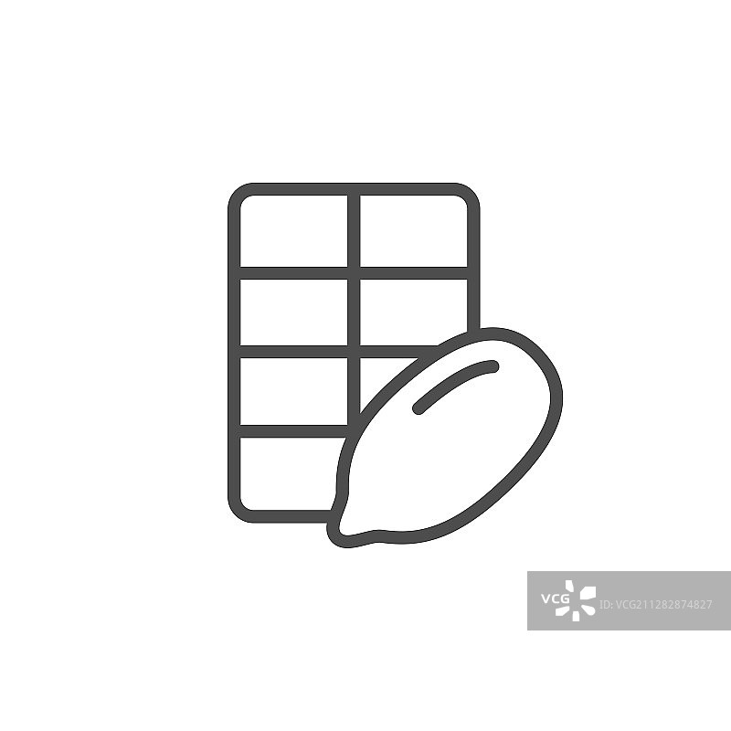 可可巧克力线条轮廓图标图片素材