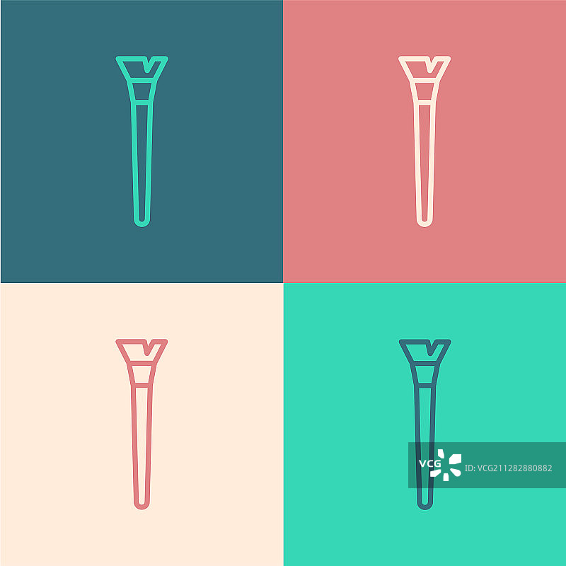 彩色线条化妆刷图标，彩色背景图片素材