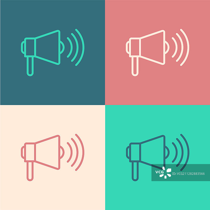 彩色线条扩音器图标图片素材