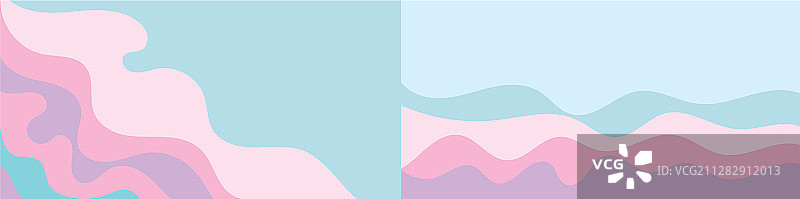 纸艺卡通雕刻抽象波浪背景图片素材