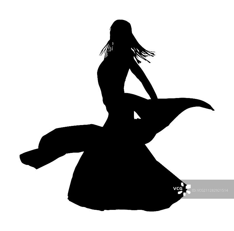东方舞肚皮舞女子剪影图片素材