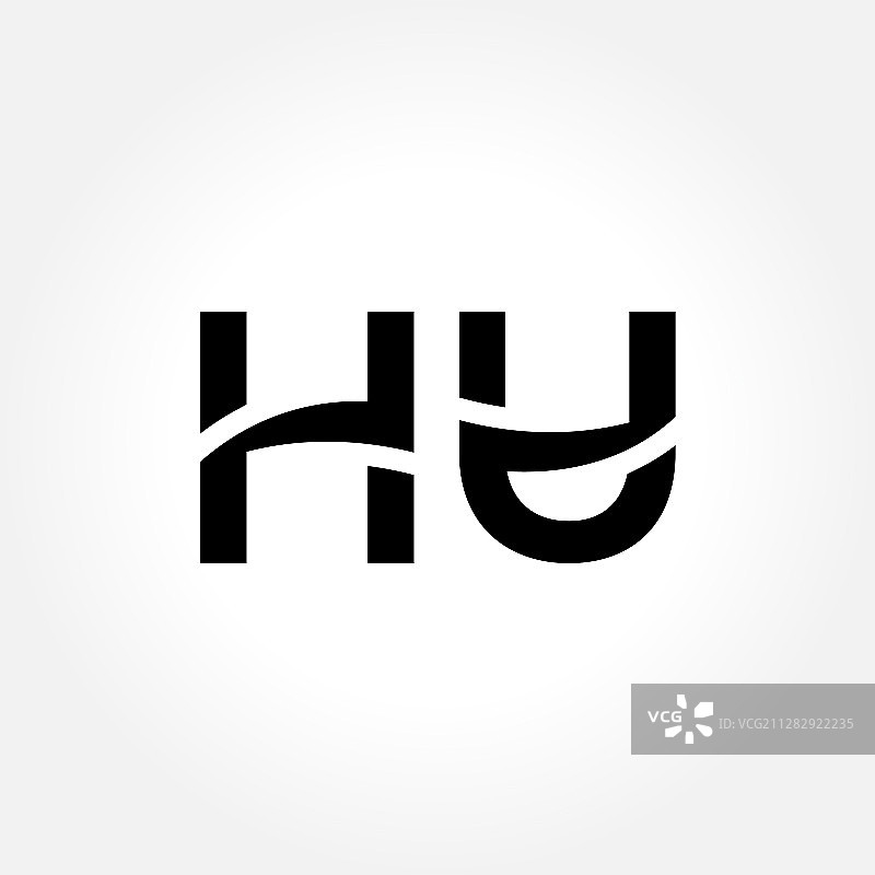 HU字母链接标志设计图片素材