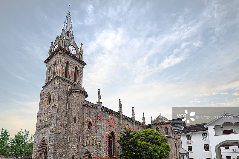 浙江宁波江北老外滩哥特式天主教堂（全国重点文物保护单位）图片素材