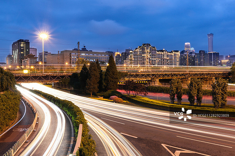 北京二环路 东便门桥 北京站铁路桥交汇图片素材