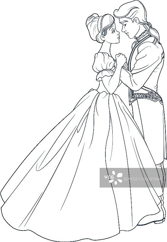 灰姑娘与王子的舞会图片素材