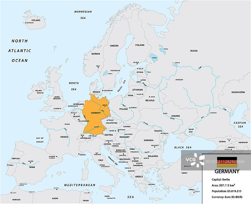 欧洲大陆的德国位置图片素材