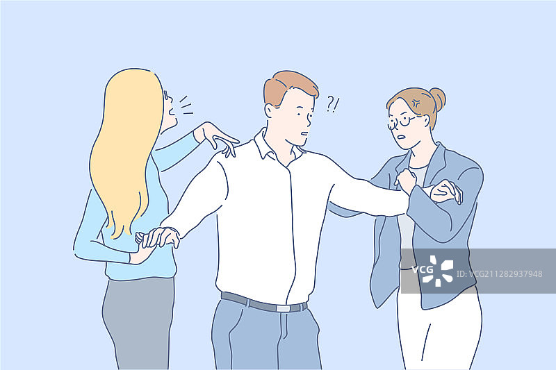 人际关系争吵嫉妒冲突概念图片素材