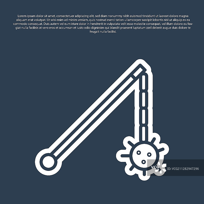蓝色线条中世纪链枷球棒图标图片素材