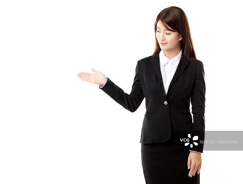 白色背景下的商务女白领图片素材