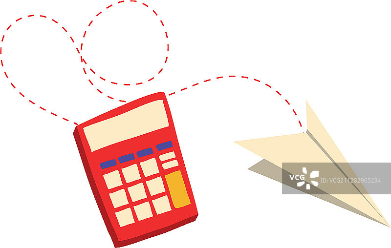 计算器数学与纸飞机图片素材