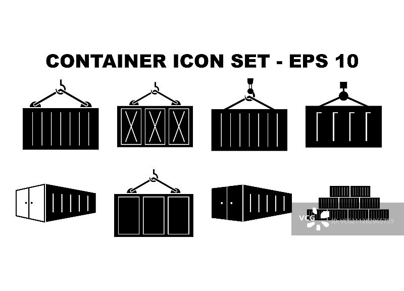 单色风格的容器套装图片素材