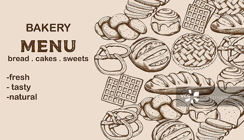 面包蛋糕甜点烘焙菜单图片素材