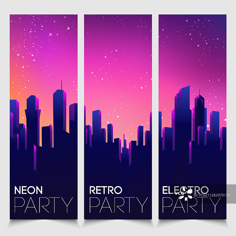 80年代风格锐舞派对宣传单模板图片素材