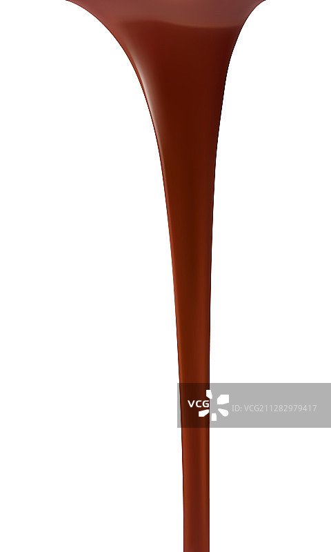 白色背景上的巧克力流动图片素材