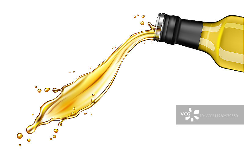 从玻璃瓶中倒油图片素材