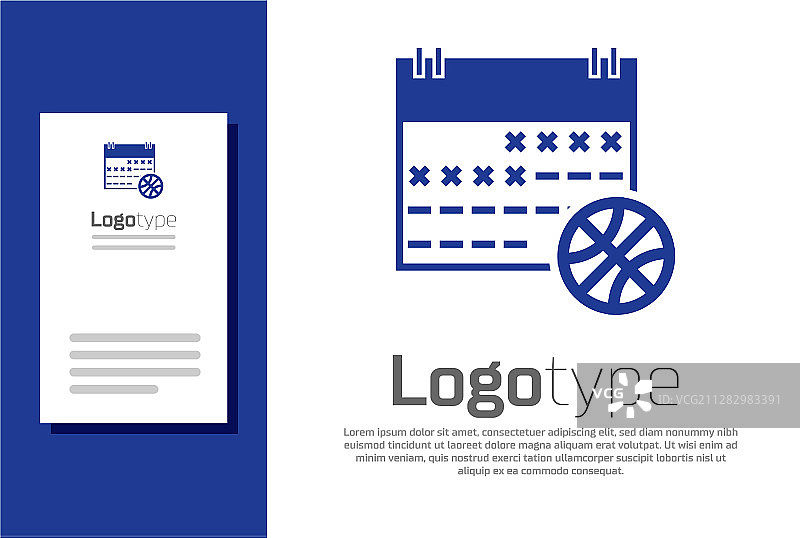运动日历上的蓝色篮球图标图片素材