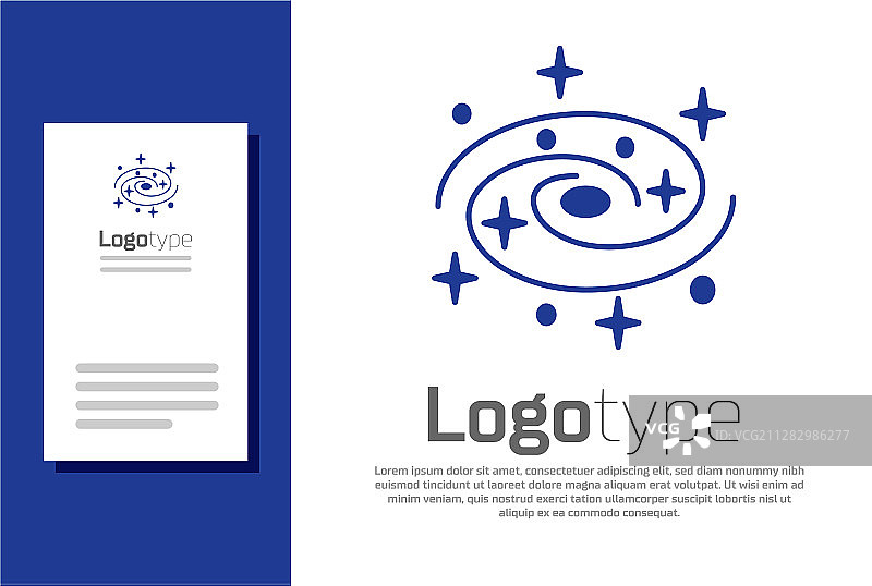 蓝色银河系螺旋星系图标图片素材