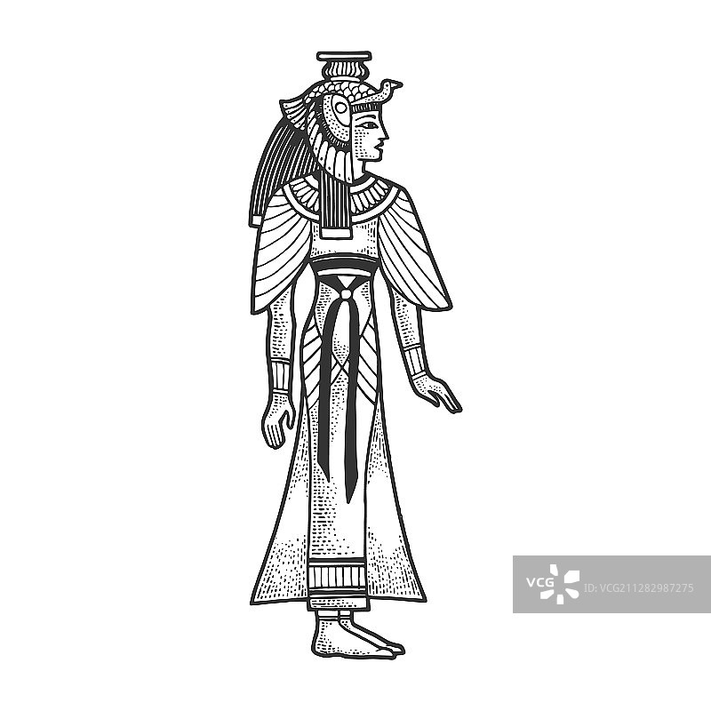 克娄巴特拉古埃及法老素描图片素材