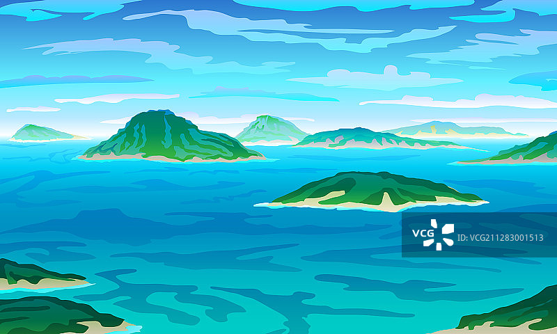 蓝色加勒比天堂EPS10背景视图图片素材