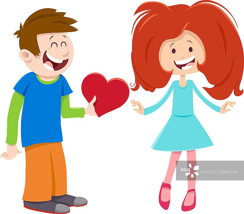 漫画情侣情人节贺卡图片素材