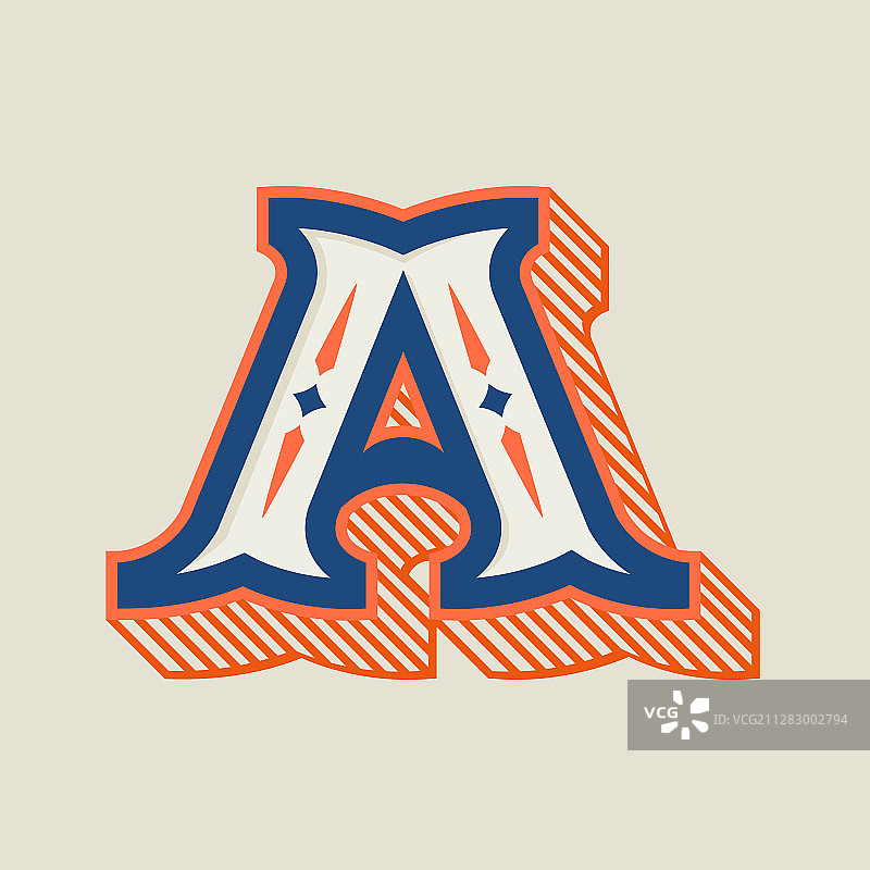 复古西部风格字母A标志图片素材