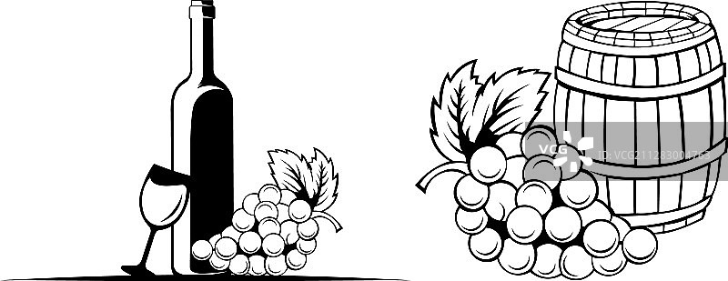 葡萄酒啤酒桶图片素材