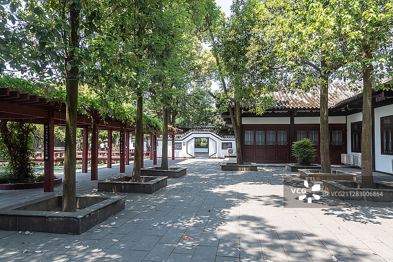 四川成都郫都区纪念古蜀王望帝杜宇丛帝开明的古望丛祠景区内景图片素材