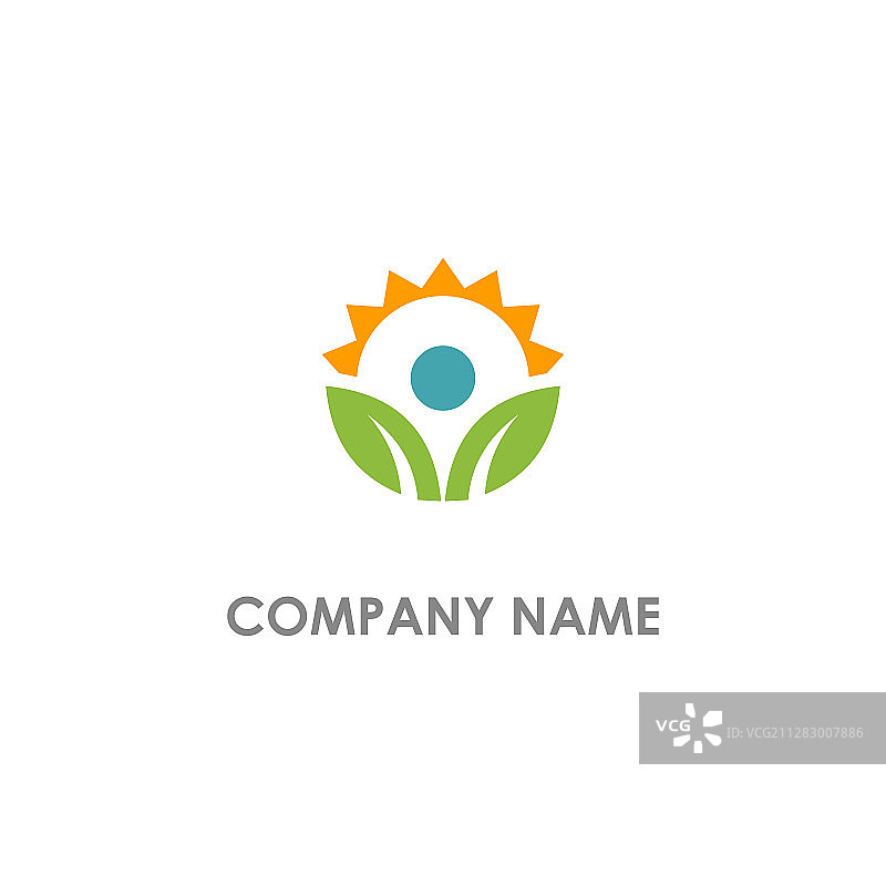 阳光下的有机树叶自然标志图片素材