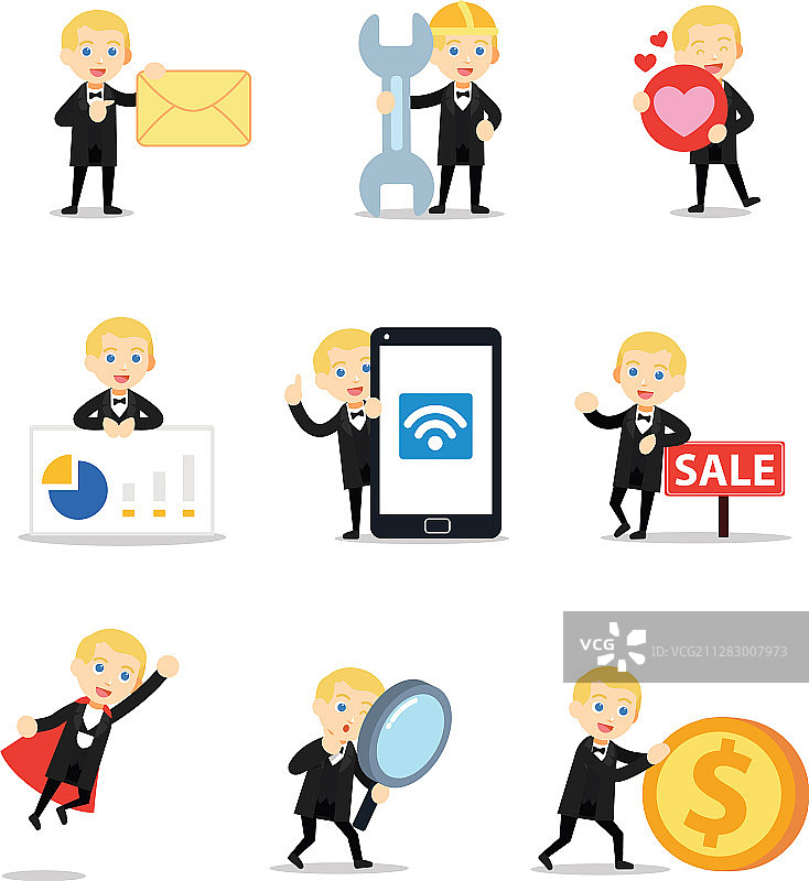 男管家正在服务图片素材