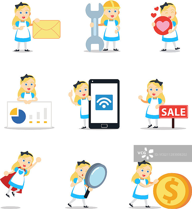 《爱丽丝梦游仙境》中的女性角色图片素材