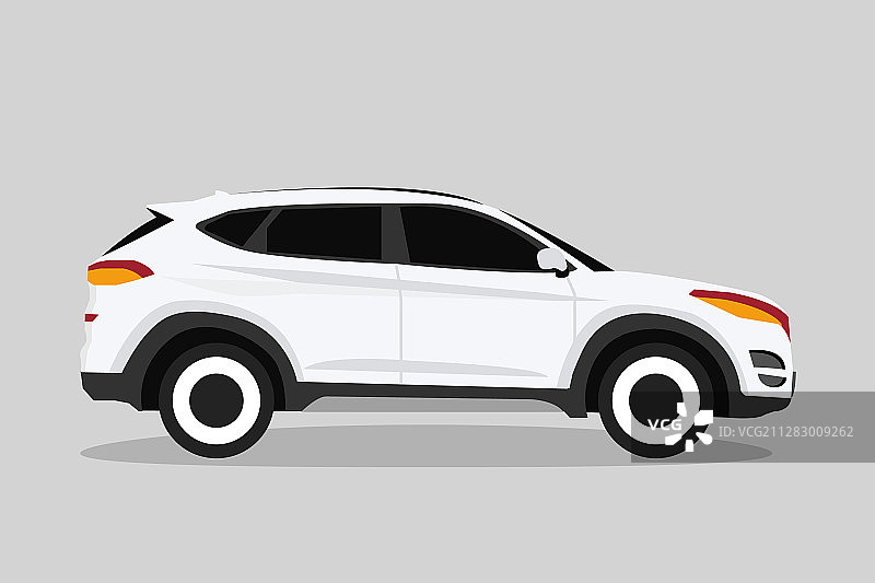 白色掀背车图片素材