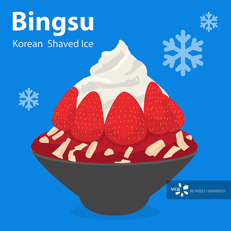 草莓韩式刨冰图片素材