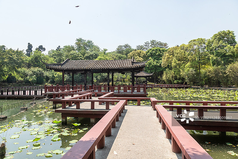 四川成都郫都区纪念古蜀王望帝杜宇丛帝开明的古望丛祠景区图片素材