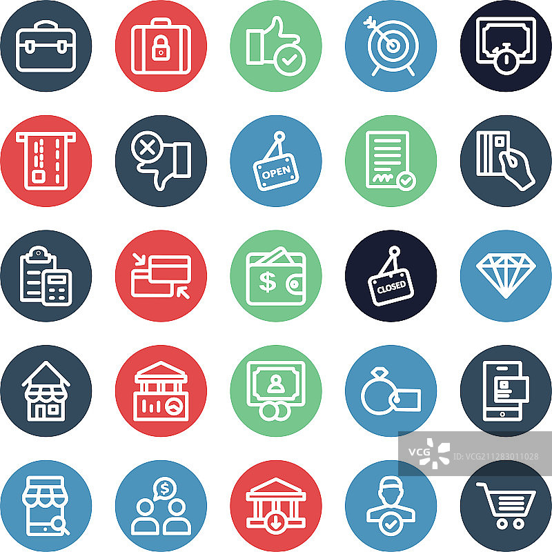 包含BA的金融粗体轮廓图标图片素材