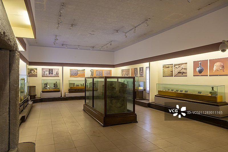 四川成都郫都区古望丛祠景区内郫都区博物馆展厅图片素材