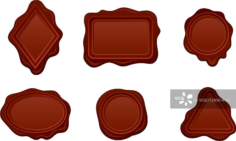 用于文件的红色蜡封套装图片素材