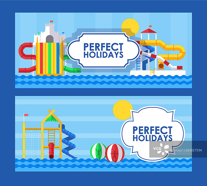 扁平风格水上乐园banner图片素材