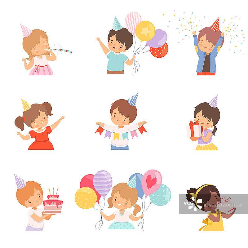 庆祝生日的小孩图片素材