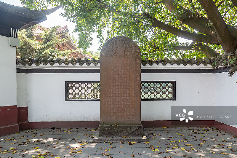 四川成都郫都区纪念古蜀王望帝杜宇丛帝开明的古望丛祠景区石碑图片素材