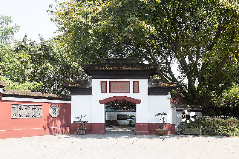 四川成都郫都区纪念古蜀王望帝杜宇丛帝开明的古望丛祠景区图片素材