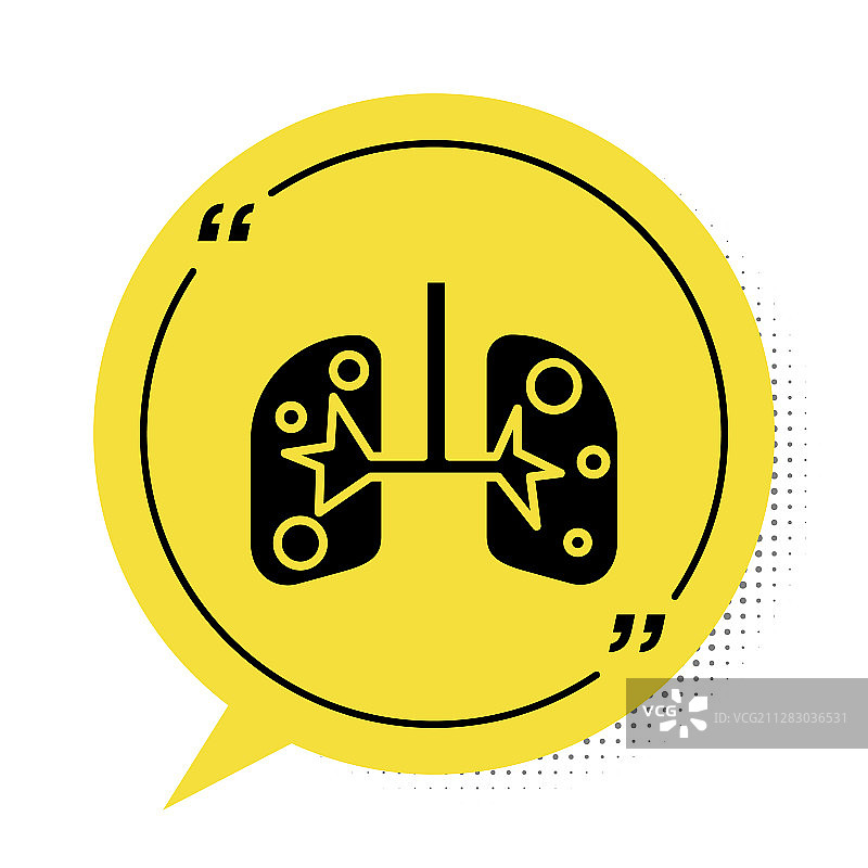 白色背景上的黑色肺部图标图片素材