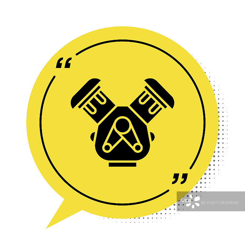 白色背景上的黑色汽车发动机图标图片素材