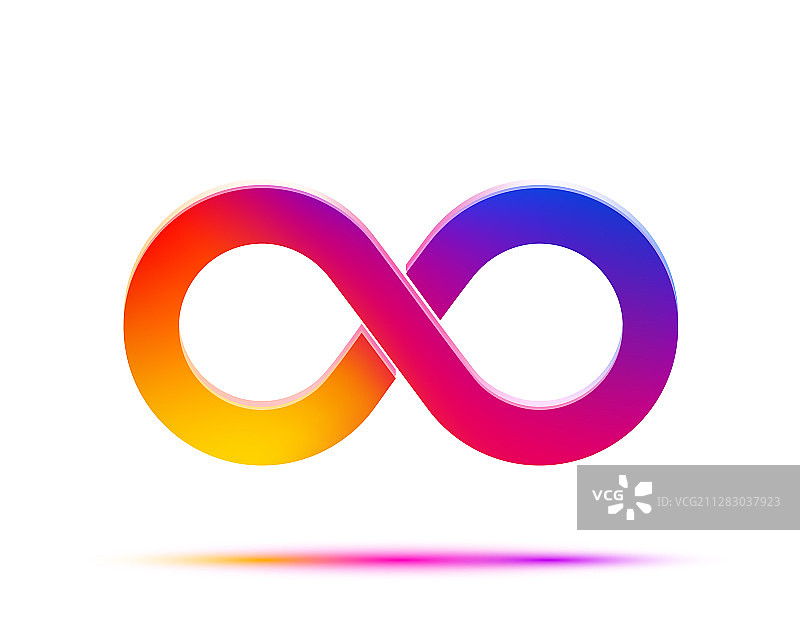 带有颜色渐变设计的无限符号图片素材