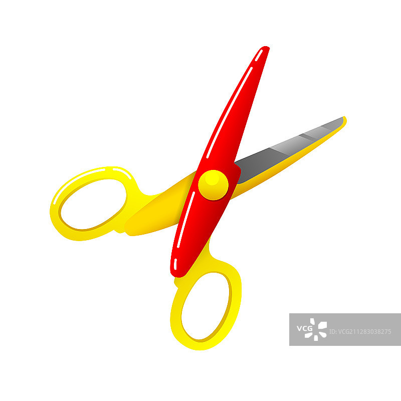 文具彩色塑料剪刀图标图片素材