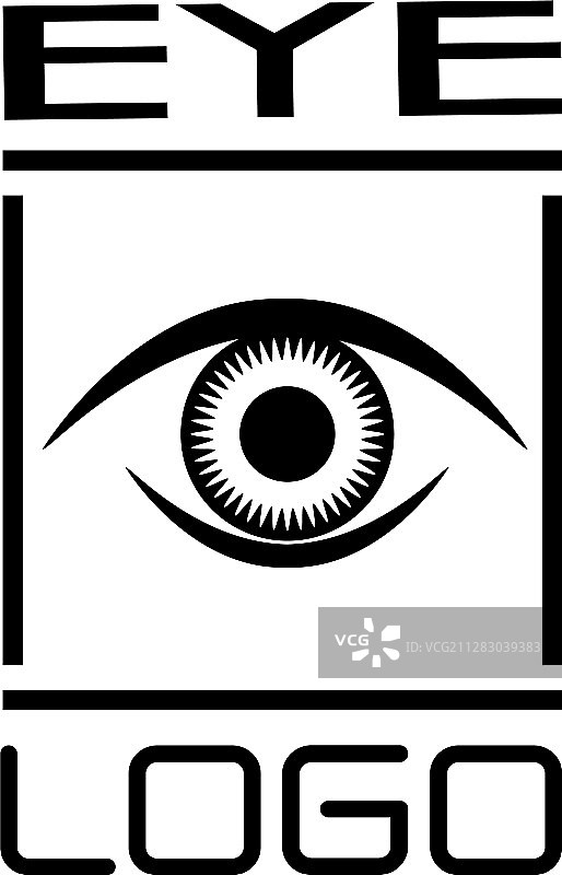 方形简约黑白眼睛Logo图片素材