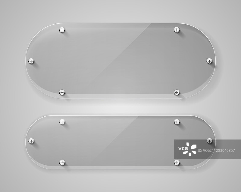 逼真水平透明玻璃框架图片素材